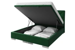 Łóżka Tapicerowane|Łóżka| Łóżko kontynentalne zielone LEONARDO 140x200 cm