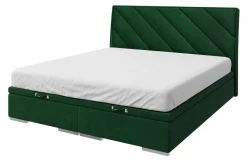 Łóżka Tapicerowane|Łóżka| Łóżko kontynentalne zielone LEONARDO 180x200 cm