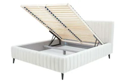 Werdomo Łóżko kremowe ze stelażem MAGGIE FULL 160x200 cm