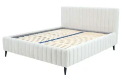 Werdomo Łóżko kremowe ze stelażem MAGGIE FULL 160x200 cm