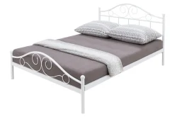 Łóżko metalowe ze stelażem białe ANTIC 160x200 cm