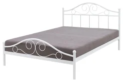 Łóżko metalowe ze stelażem białe ANTIC 160x200 cm