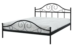 Łóżka| Łóżko metalowe ze stelażem czarne ANTIC 140x200 cm