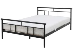 Łóżka| Łóżko metalowe ze stelażem czarne TADEUSZ 180x200 cm