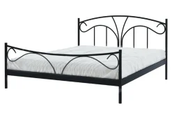Łóżko metalowe ze stelażem czarne VIVA 140x200 cm