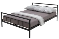 Łóżko metalowe ze stelażem czarne TADEUSZ 160x200 cm
