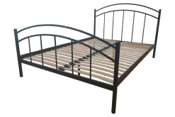 Łóżka| Łóżko metalowe ze stelażem czarne KLIWIA 160x200 cm