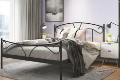 Łóżko metalowe ze stelażem czarne VIVA 180x200 cm