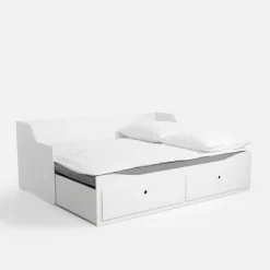 Łóżka|inny Łóżko młodzieżowe rozsuwane biało-szare GRAND 90-160x200 cm