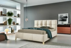 Łóżko pikowane beżowe VELVA FULL 160x220 cm