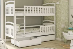 Dzieci Łóżko piętrowe szare AGATKA 2S, ze stelażem