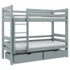 Łóżka|Łóżka Dziecięce| Łóżko piętrowe szare KRZYŚ 2S, ze stelażem