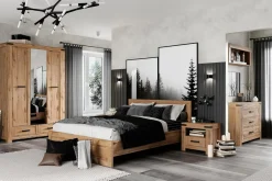 Łóżka|Esteti Łóżko rustykalne ze stelażem MORTIZ 140x200 cm