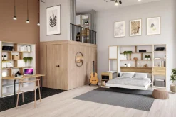 Łóżka|FORTE Łóżko składane z regałem S-ROOM 140x200 cm