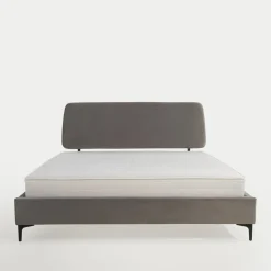 Łóżko szare ze stelażem KONTREXT 160x200 cm