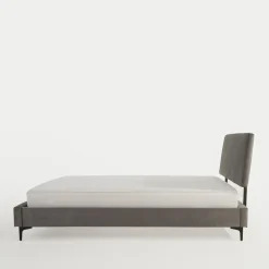 Łóżko szare ze stelażem KONTREXT 160x200 cm