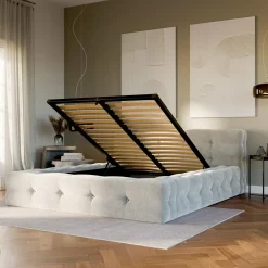 Łóżka Tapicerowane|Łóżka|inny Łóżko tapicerowane beżowe ANNA 140x200 cm