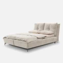 Instilo Łóżko tapicerowane beżowe AURA 160x200 cm