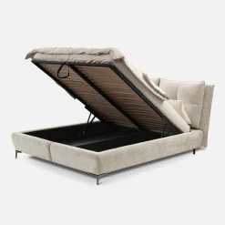 Instilo Łóżko tapicerowane beżowe AURA 160x200 cm