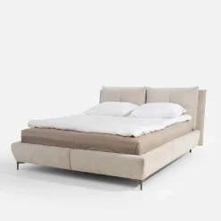 Łóżka Tapicerowane|Łóżka|Instilo Łóżko tapicerowane beżowe AURA 180x200 cm