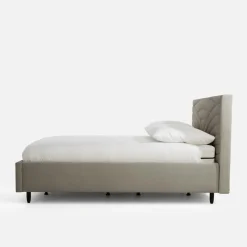 inny Łóżko tapicerowane beżowe LAURA ALTO 180x200 cm