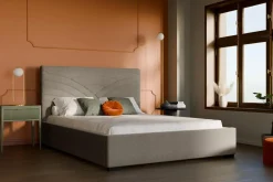 inny Łóżko tapicerowane beżowe LAURA CORTO 180x200 cm