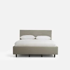 inny Łóżko tapicerowane beżowe LAURA ALTO 140x200 cm