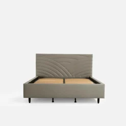 inny Łóżko tapicerowane beżowe LAURA ALTO 140x200 cm