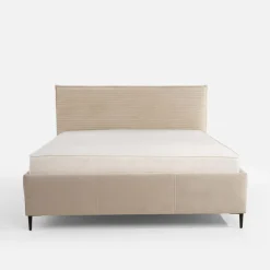 inny Łóżko tapicerowane beżowe LIVA FULL 140x200 cm