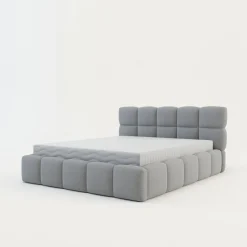 Łóżka Tapicerowane|Łóżka| Łóżko tapicerowane boucle jasnoszare CELINE 160x200 cm