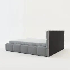Łóżka Tapicerowane|Łóżka| Łóżko tapicerowane boucle jasnoszare CELINE 160x200 cm