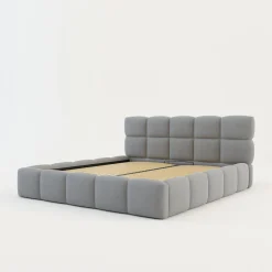 Łóżko tapicerowane boucle jasnoszare CELINE 180x200 cm
