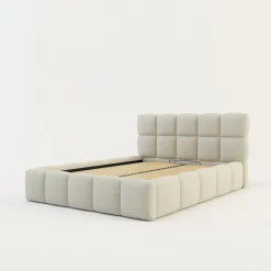 Łóżka Tapicerowane|Łóżka| Łóżko tapicerowane boucle kremowe CELINE 140x200 cm