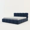 Łóżko tapicerowane boucle niebieskie CELINE 180x200 cm