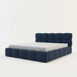 Łóżko tapicerowane boucle niebieskie CELINE 180x200 cm