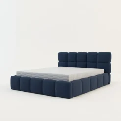 Łóżka Tapicerowane|Łóżka| Łóżko tapicerowane boucle niebieskie CELINE 160x200 cm