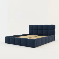 Łóżka Tapicerowane|Łóżka| Łóżko tapicerowane boucle niebieskie CELINE 160x200 cm