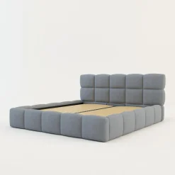 Łóżka Tapicerowane|Łóżka| Łóżko tapicerowane boucle szaroniebieskie CELINE 180x200 cm