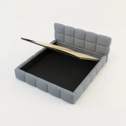 Łóżka Tapicerowane|Łóżka| Łóżko tapicerowane boucle szaroniebieskie CELINE 180x200 cm