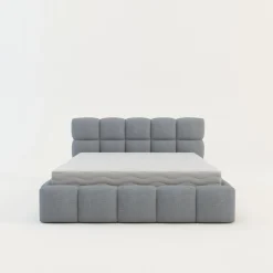 Łóżka Tapicerowane|Łóżka| Łóżko tapicerowane boucle szaroniebieskie CELINE 160x200 cm