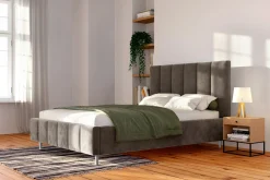 inny Łóżko tapicerowane brązowe STELLA ALTO 160x200 cm