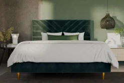 inny Łóżko tapicerowane ciemnozielone NICOLA ALTO 180x200 cm