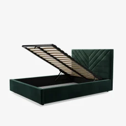 Łóżka Tapicerowane|Łóżka|inny Łóżko tapicerowane ciemnozielone NICOLA CORTO 180x200 cm