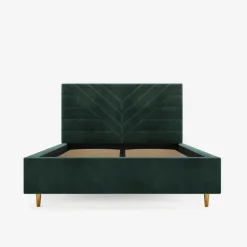 inny Łóżko tapicerowane ciemnozielone NICOLA ALTO 160x200 cm