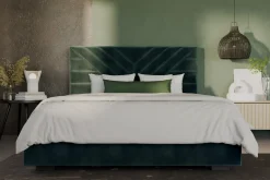 inny Łóżko tapicerowane ciemnozielone NICOLA CORTO 160x200 cm