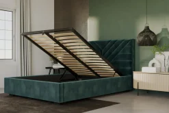 inny Łóżko tapicerowane ciemnozielone NICOLA CORTO 160x200 cm