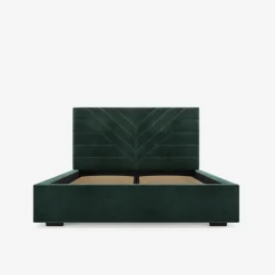 inny Łóżko tapicerowane ciemnozielone NICOLA CORTO 160x200 cm