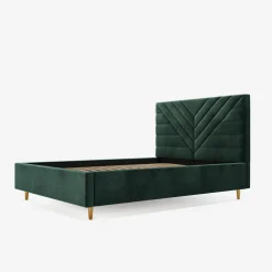 inny Łóżko tapicerowane ciemnozielone NICOLA ALTO 140x200 cm