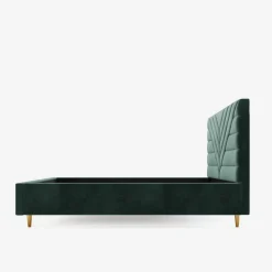 inny Łóżko tapicerowane ciemnozielone NICOLA ALTO 140x200 cm
