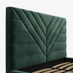 inny Łóżko tapicerowane ciemnozielone NICOLA ALTO 120x200 cm